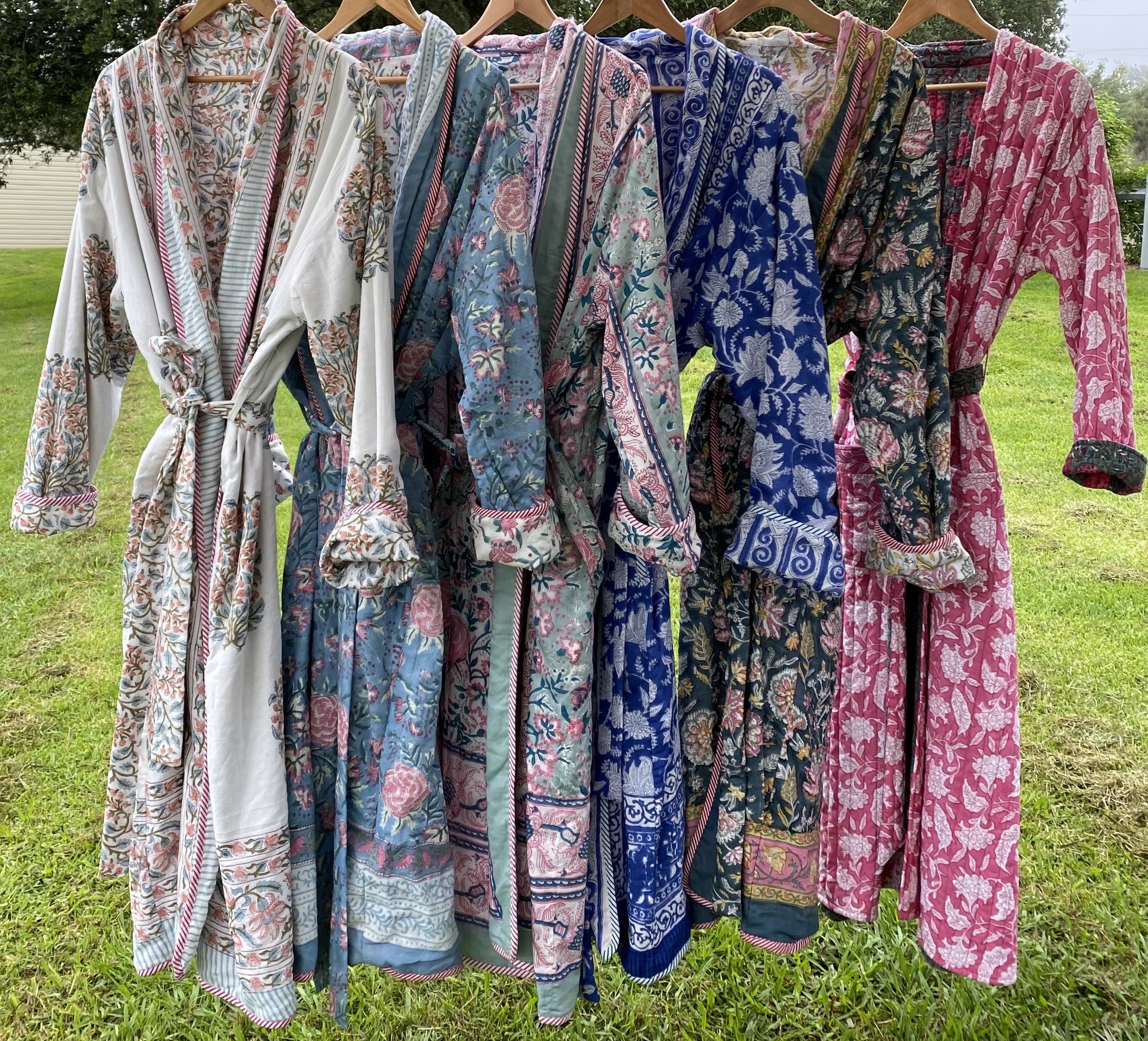 indian cotton dressing gown Pure Cotton Handblock Kimono
