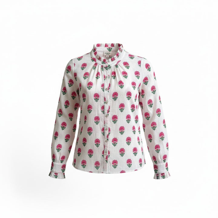 Boota print shirt - hot pink and green