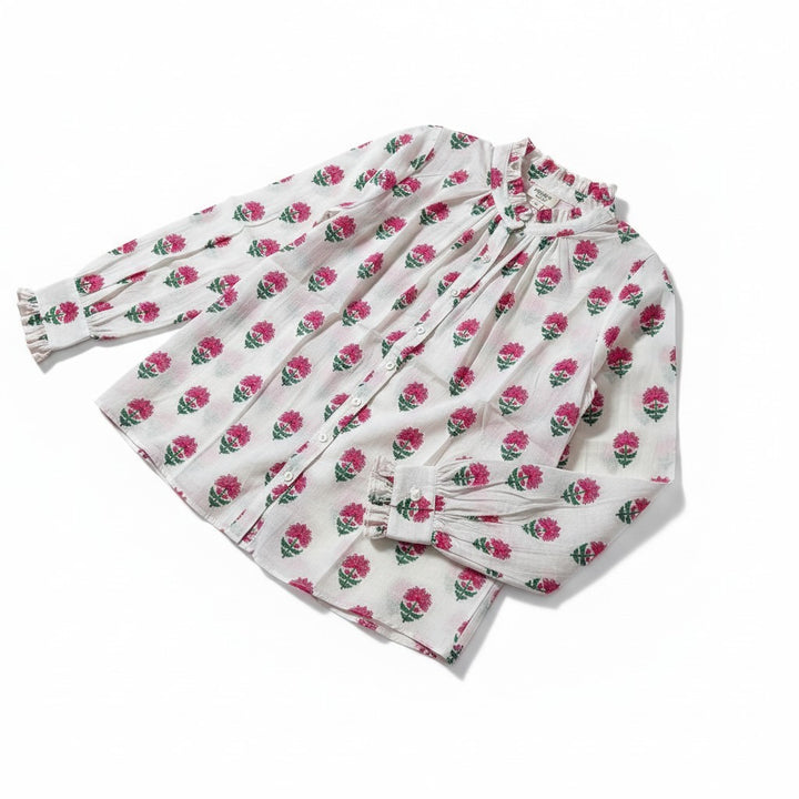 Boota print shirt - hot pink and green