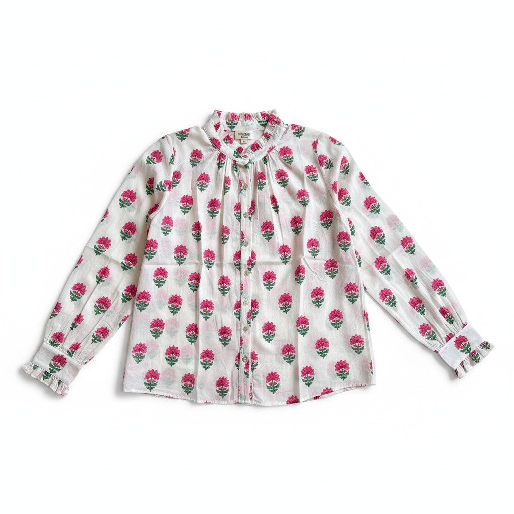 Boota print shirt - hot pink and green