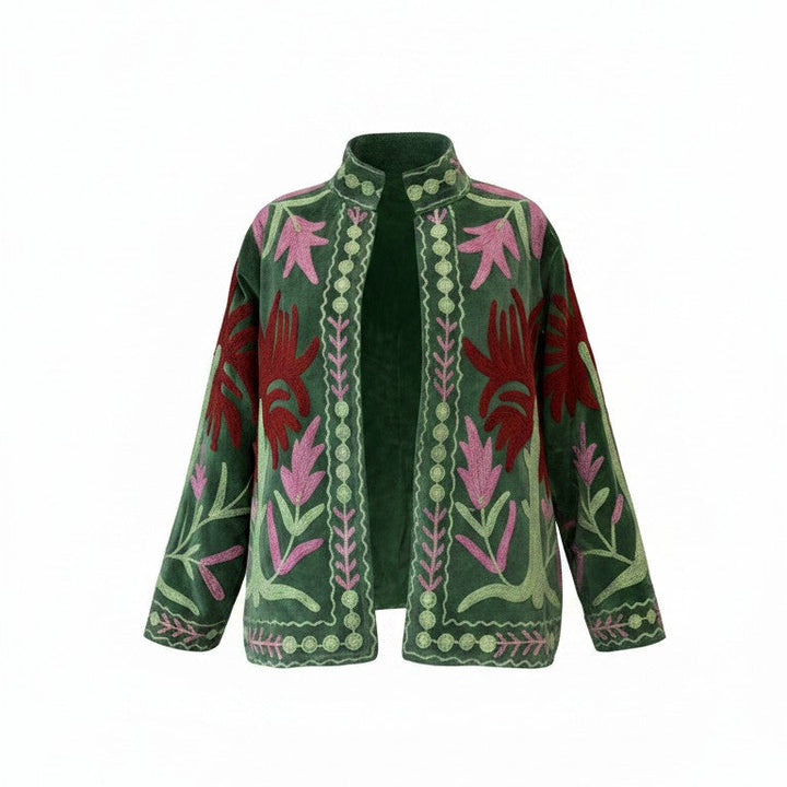 Green and Red - Embroidered Suzani Jacket