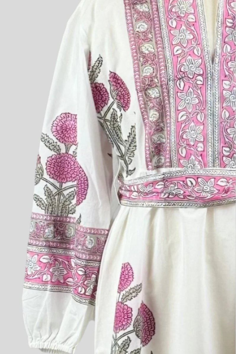 Haveli Print Dress - Pink