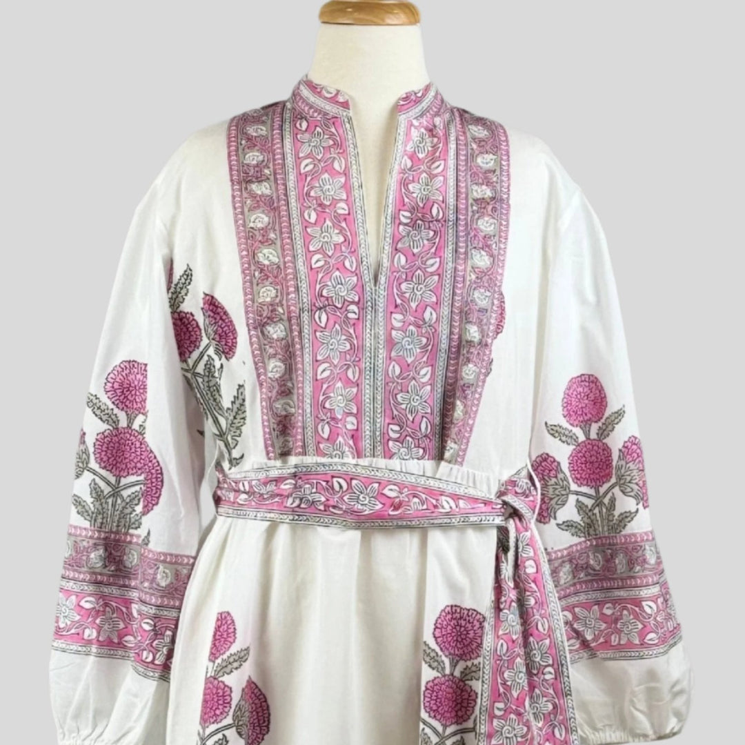 Haveli Print Dress - Pink