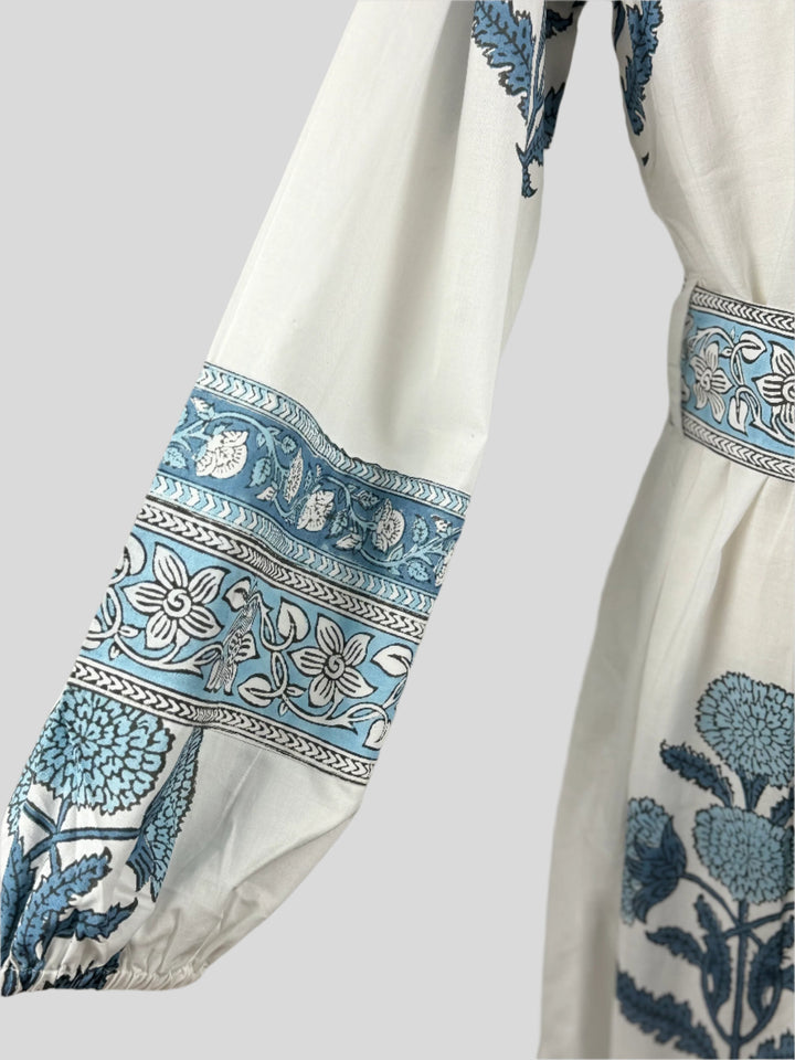 Haveli Print Dress - Blue