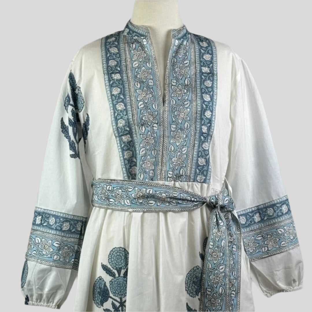 Haveli Print Dress - Blue