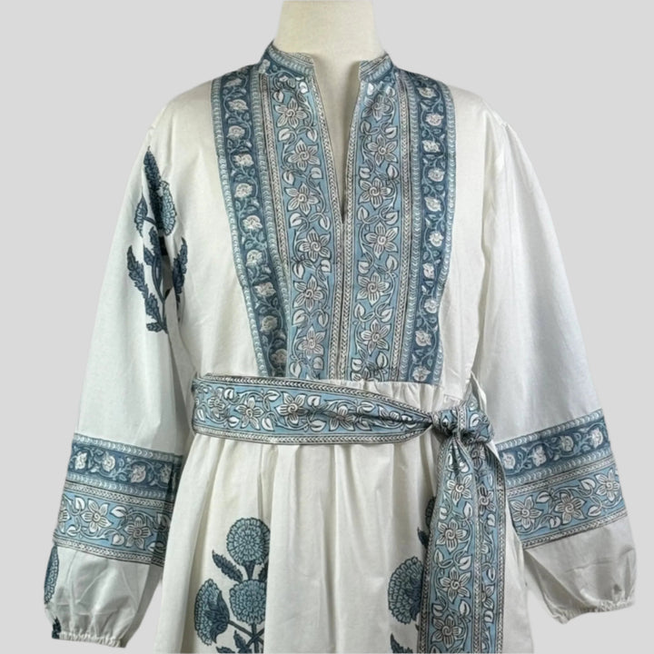 Haveli Print Dress - Blue