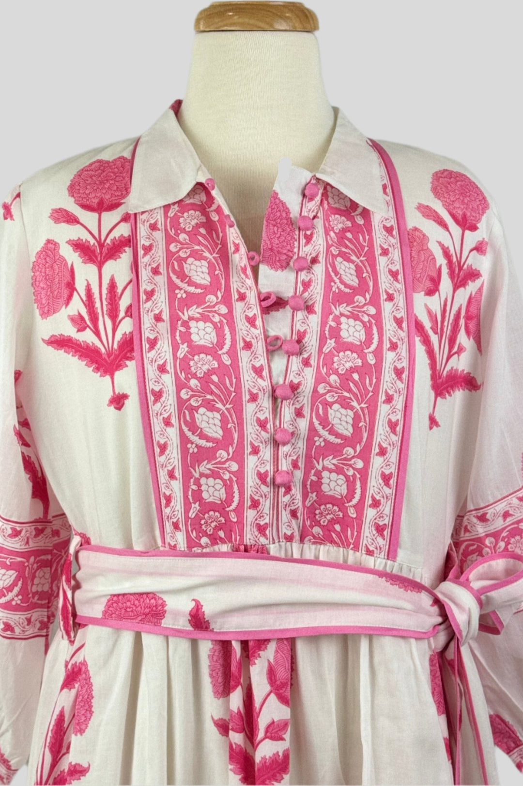 Summer cotton dress. Block print. Ethical manufacturing.  Small batch.
