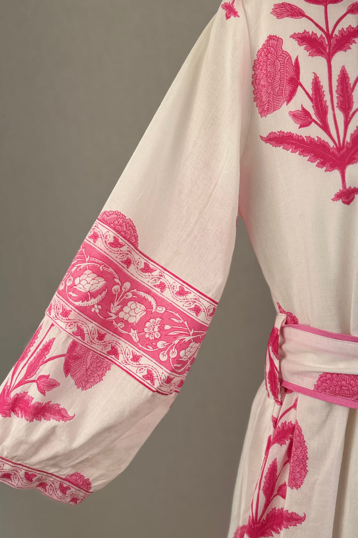 Hot Pink Mughal Print Dress
