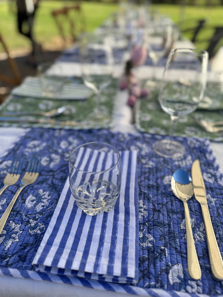 Placemat and napkin sets - blue and white